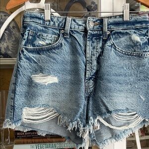 wild fable Light Wash Distressed High-Rise Jean Shorts